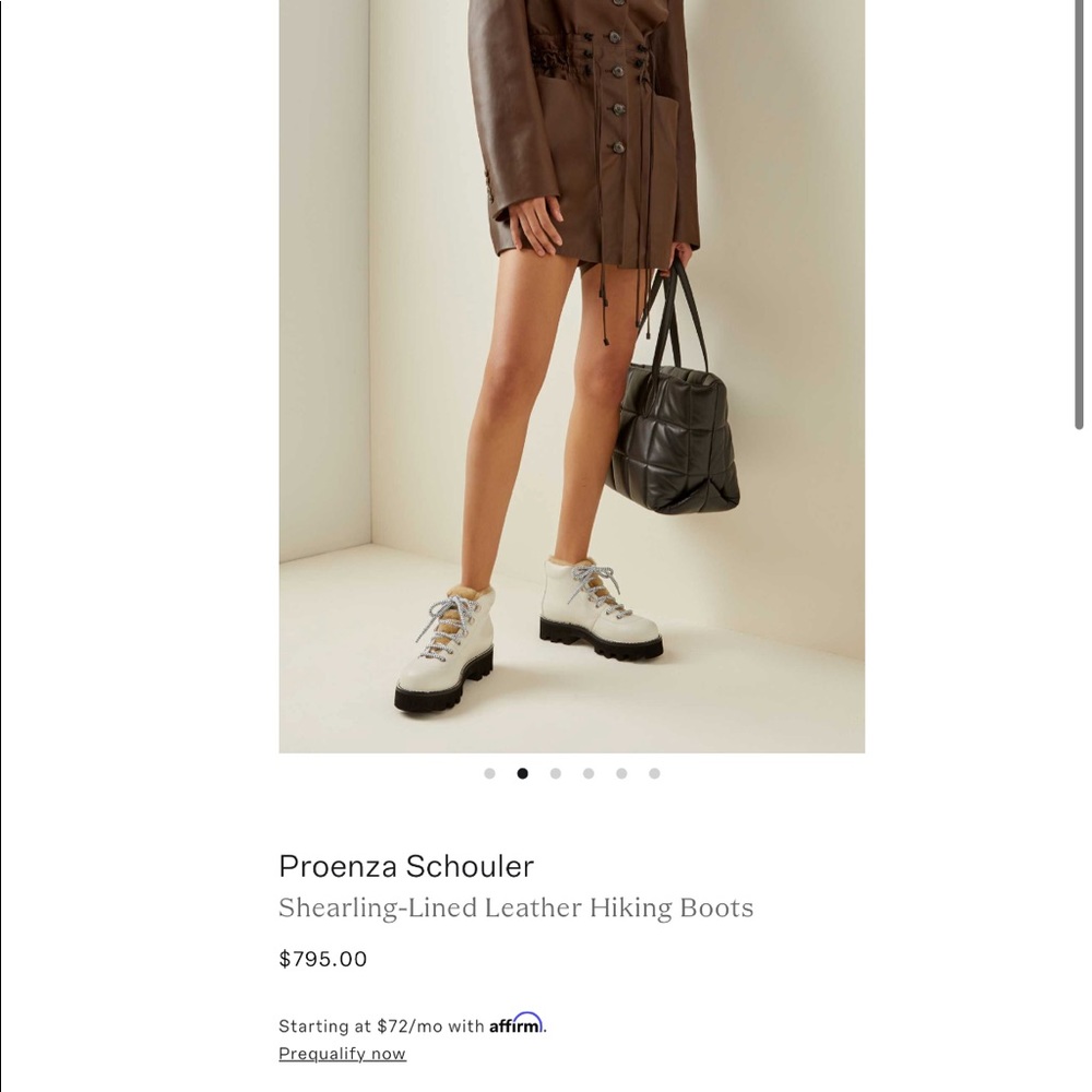Proenza Schouler Shearling Hiking Bootie $795 - Picture 2 of 12